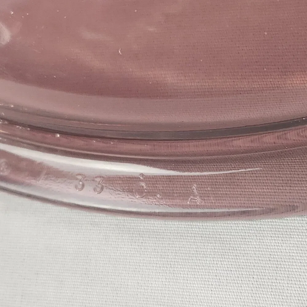 VTG Pyrex Cranberry Visions V33C glass round replacement lid 9-1/4